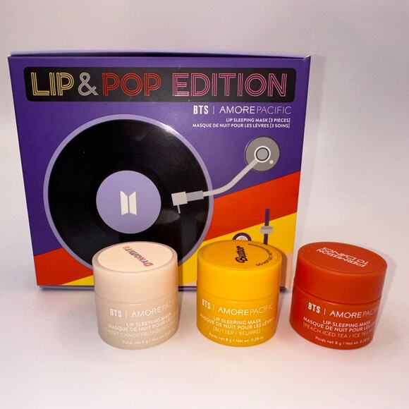 Laneige Lip Sleeping Mask Balm BTS Lip & Pop Edition 8g / .27 oz Butter Peach + - Picture 2 of 11